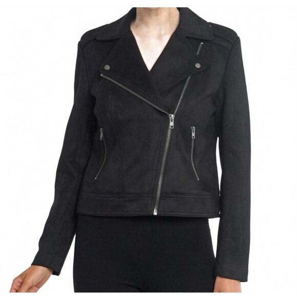 Philosophy Women's Faux Suede Motorcycle Jacket - Picture 2 of 5